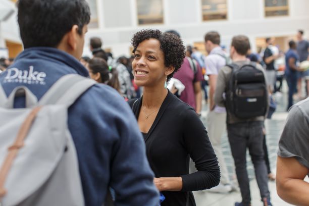 Stephanie Robertson with students