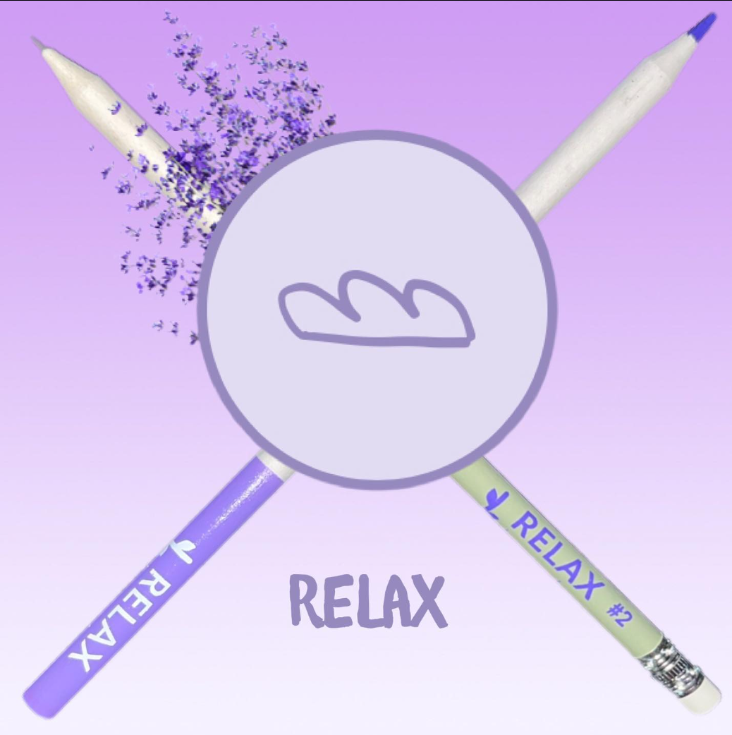 Two purple pencils crossed over each other in the shape of an "X" with a purple cloud icon in the middle of the image