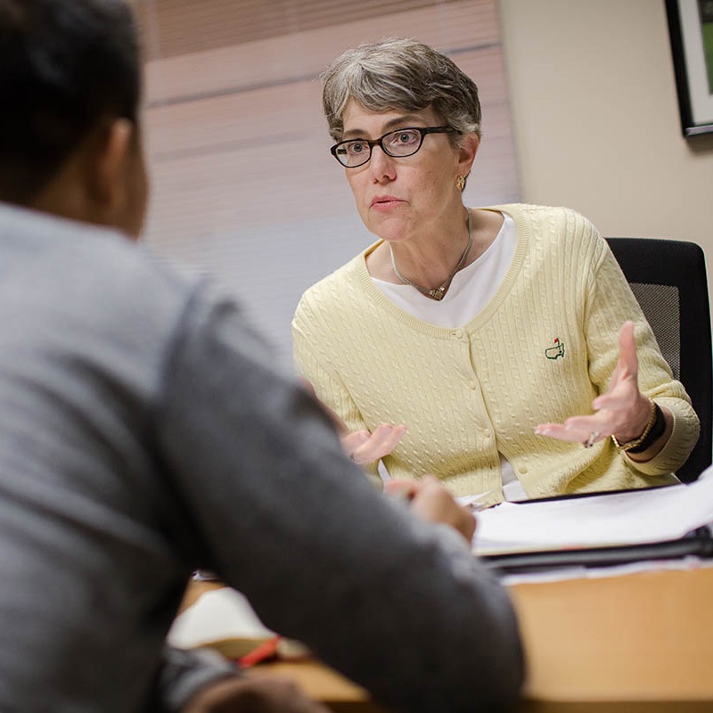 Mary Beck White-Sutton works in Fuqua's Career Management Center