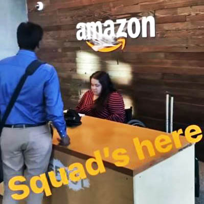 Fuqua students checking in at Amazon's headquarters in Seattle