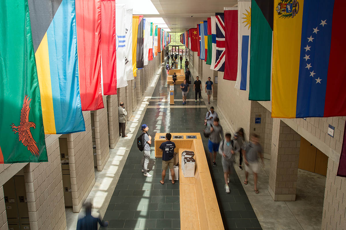 Overhead view of Fuqua's Hall of Flags