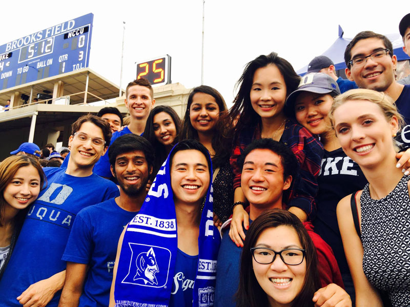 MMS FOB students taking in a Duke football game