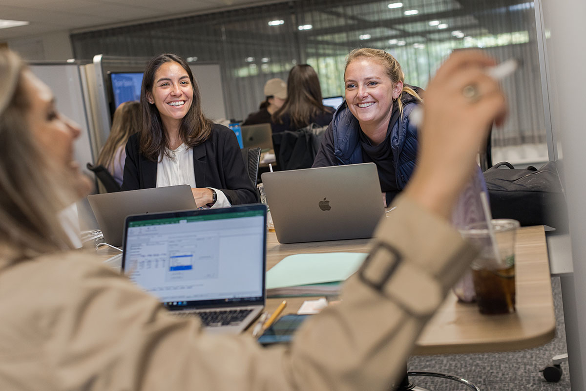 Students Reconnecting Between Classes