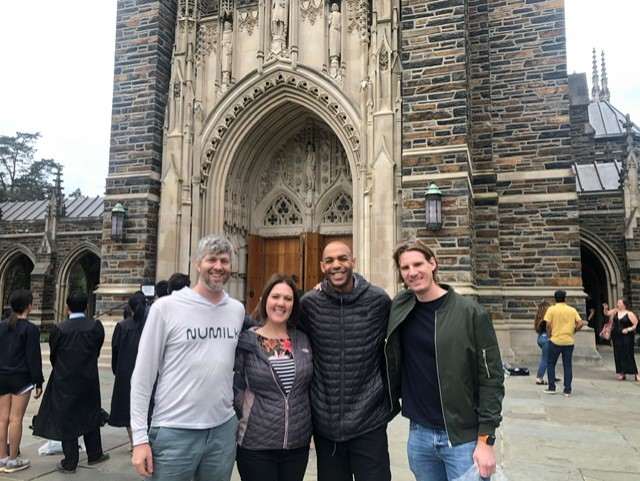 Katharene and friends at the Duke Chapel